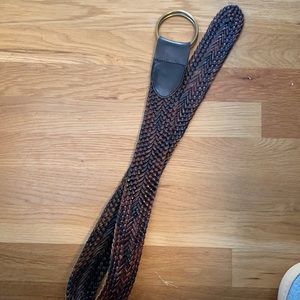 Talbots Brown Woven Leather Belt